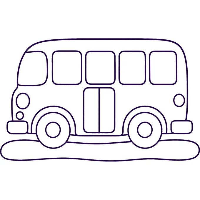 Blank bus coloring page