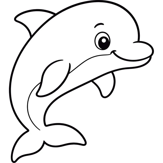 Blank dolphin coloring page