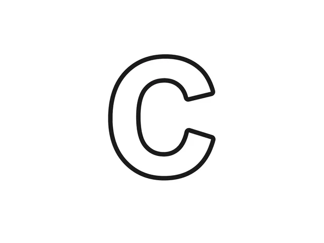 Letter C black-and-white printable coloring page for Toddler, bold open classroom letter with a smooth curved outline