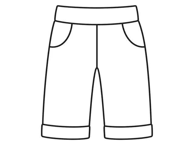 Trousers black-and-white printable coloring page for Preschool, simple trousers with two long legs and a broad waistband