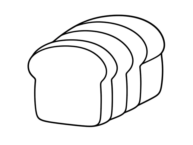 Bread Loaf black-and-white printable coloring page for Toddler, Bread loaf with a clear crust and simple top marks.