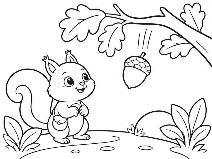 From Acorn to Oak Tree coloring story preview