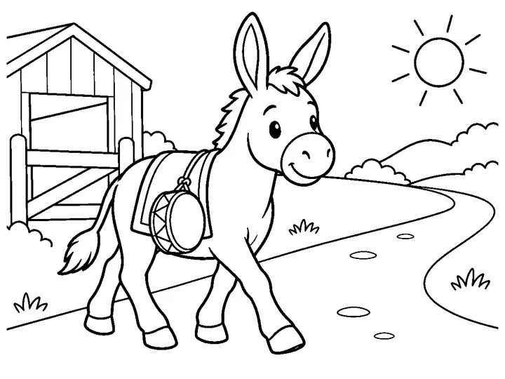 The Bremen Town Musicians story coloring page