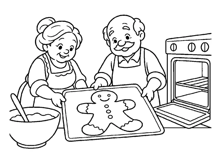 The Gingerbread Man coloring story preview