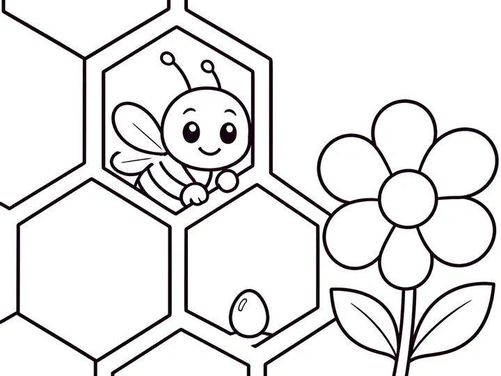 A Honeybee's Busy Day coloring story preview