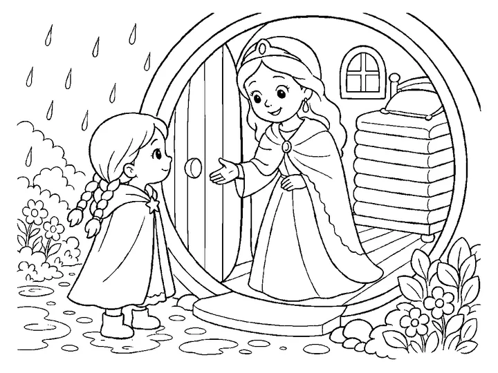 The Princess and the Pea coloring story preview