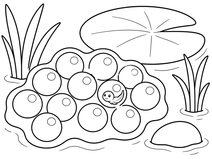 From Tadpole to Frog coloring story preview