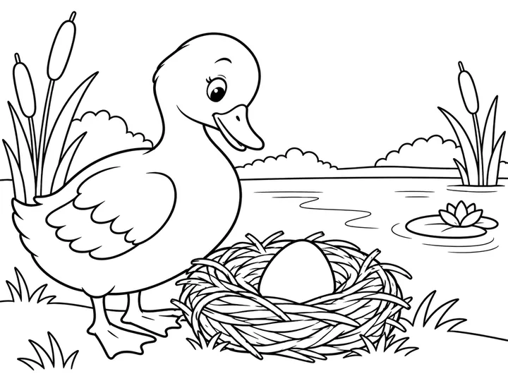 The Ugly Duckling coloring story preview