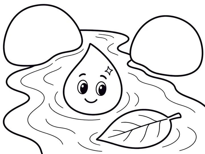 The Little Drop's Big Journey coloring story preview