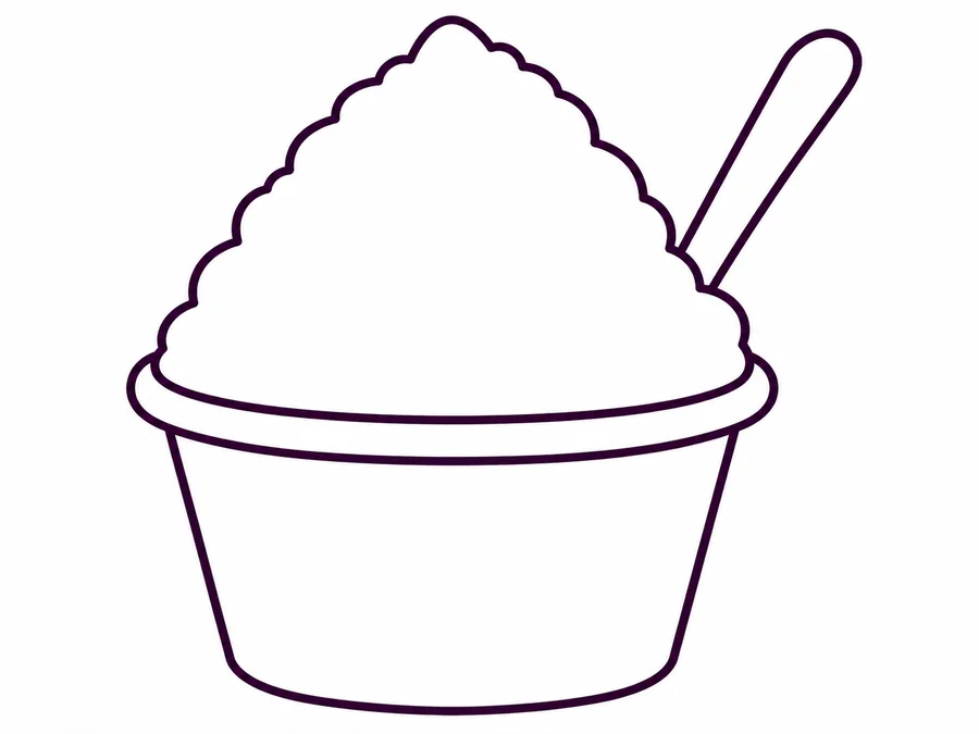 Shaved Ice coloring page with clear uncolored outlines