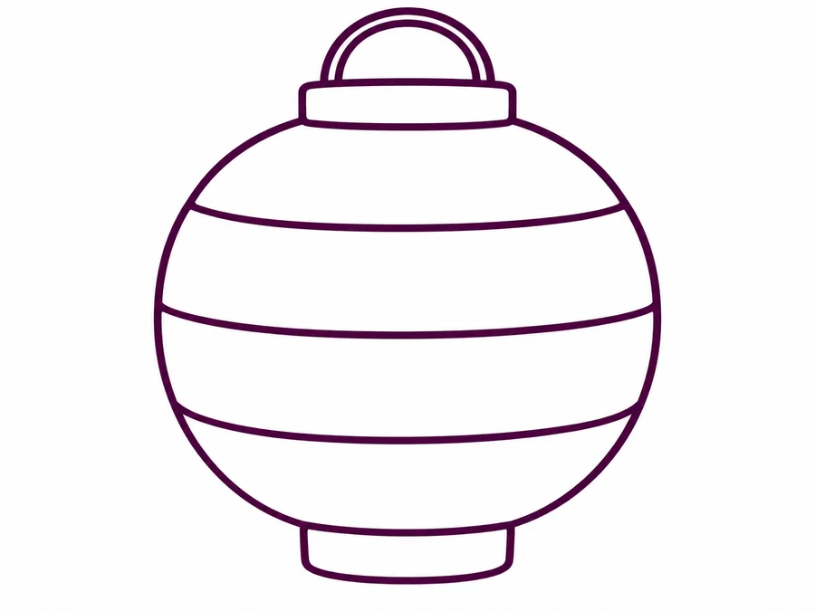 Paper Lantern coloring page with clear uncolored outlines