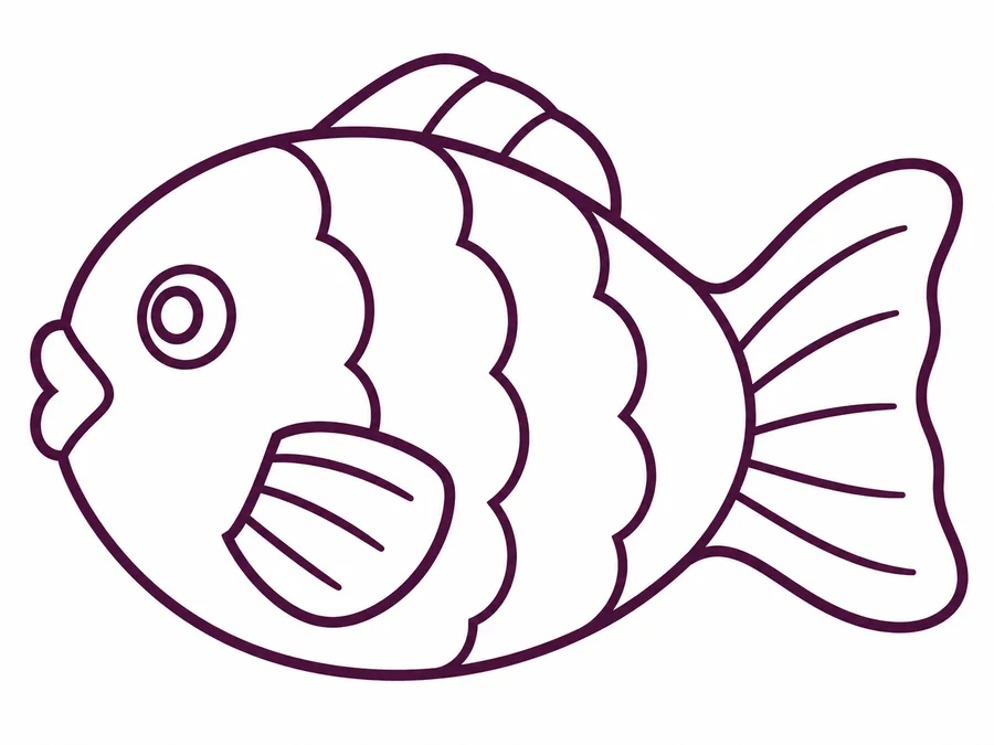 Taiyaki Fish Cake coloring page with clear uncolored outlines